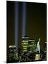 Two Beams of Light Light up the Sky Above Manhattan from Near the Site of the World Trade Center-null-Mounted Photographic Print