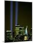 Two Beams of Light Light up the Sky Above Manhattan from Near the Site of the World Trade Center-null-Mounted Photographic Print