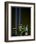 Two Beams of Light Light up the Sky Above Manhattan from Near the Site of the World Trade Center-null-Framed Photographic Print