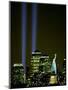 Two Beams of Light Light up the Sky Above Manhattan from Near the Site of the World Trade Center-null-Mounted Photographic Print