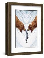 Two Bears For One Fish-null-Framed Art Print