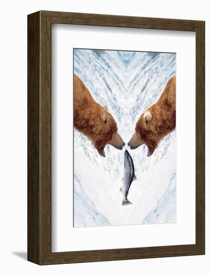 Two Bears For One Fish-null-Framed Art Print