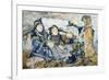 Two Bedouins Drinking Tea, Watercolor by Soubhi Abdul Naef from Countryside around Euphrates-null-Framed Giclee Print