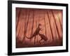 Two Bicentenaria Argentina Dinosaurs Fighting in the Woods-null-Framed Art Print