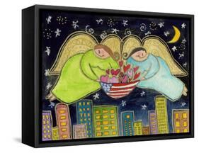 Two Big Diva Angels with Our Flag-Wyanne-Framed Stretched Canvas