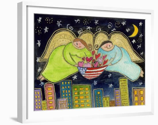 Two Big Diva Angels with Our Flag-Wyanne-Framed Giclee Print