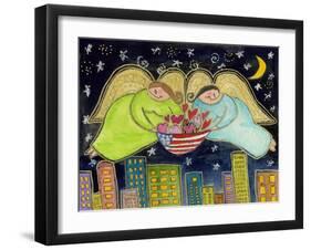 Two Big Diva Angels with Our Flag-Wyanne-Framed Giclee Print