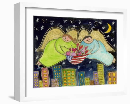 Two Big Diva Angels with Our Flag-Wyanne-Framed Giclee Print