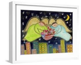 Two Big Diva Angels with Our Flag-Wyanne-Framed Giclee Print