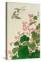 Two Birds and Begonia in Rain-Koson Ohara-Stretched Canvas