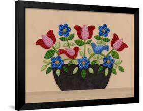 Two Birds with Flowers-Debbie McMaster-Framed Giclee Print