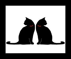 Two Black Cats-null-Stretched Canvas