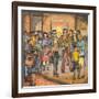 Two Blind Male Singers with Guitar and Accordian Surrounded by an Appreciative Crowd-Ronald Ginther-Framed Giclee Print