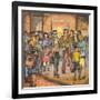 Two Blind Male Singers with Guitar and Accordian Surrounded by an Appreciative Crowd-Ronald Ginther-Framed Giclee Print