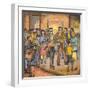 Two Blind Male Singers with Guitar and Accordian Surrounded by an Appreciative Crowd-Ronald Ginther-Framed Giclee Print