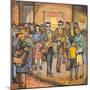 Two Blind Male Singers with Guitar and Accordian Surrounded by an Appreciative Crowd-Ronald Ginther-Mounted Giclee Print