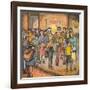 Two Blind Male Singers with Guitar and Accordian Surrounded by an Appreciative Crowd-Ronald Ginther-Framed Giclee Print