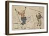 Two Blind Men and Snowman-Katsushika Hokusai-Framed Giclee Print