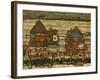 Two Blocks of Houses with Cloth Lines or the Suburbs (II), 1914-Egon Schiele-Framed Giclee Print