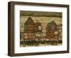 Two Blocks of Houses with Cloth Lines or the Suburbs (II), 1914-Egon Schiele-Framed Giclee Print