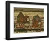 Two Blocks of Houses with Cloth Lines or the Suburbs (II), 1914-Egon Schiele-Framed Giclee Print