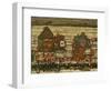 Two Blocks of Houses with Cloth Lines or the Suburbs (II), 1914-Egon Schiele-Framed Giclee Print