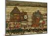 Two Blocks of Houses with Cloth Lines or the Suburbs (II), 1914-Egon Schiele-Mounted Giclee Print