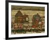 Two Blocks of Houses with Cloth Lines or the Suburbs (II), 1914-Egon Schiele-Framed Giclee Print