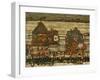 Two Blocks of Houses with Cloth Lines or the Suburbs (II), 1914-Egon Schiele-Framed Giclee Print