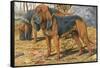 Two Bloodhounds Standing-Louis Agassiz Fuertes-Framed Stretched Canvas