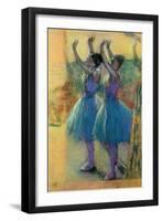 Two Blue Dancers-Edgar Degas-Framed Giclee Print