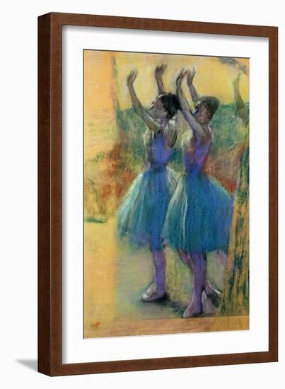 Two Blue Dancers-Edgar Degas-Framed Giclee Print