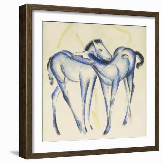 Two Blue Horses-Franz Marc-Framed Giclee Print