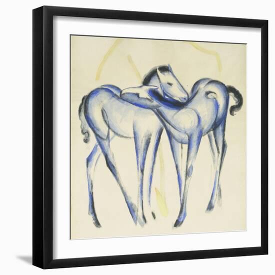 Two Blue Horses-Franz Marc-Framed Giclee Print