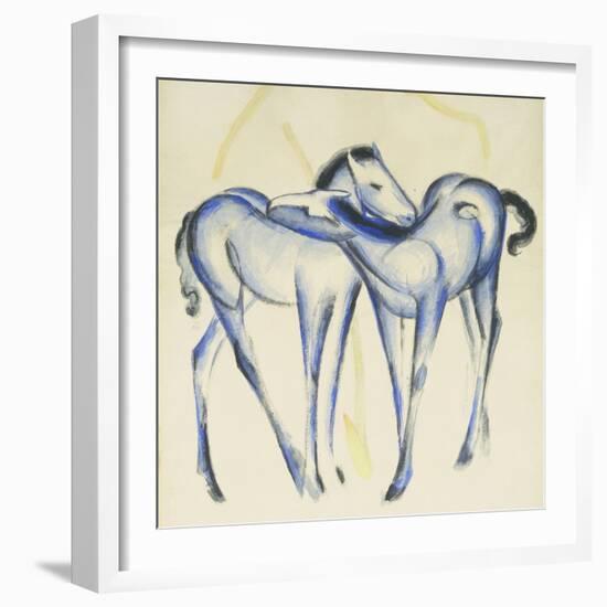 Two Blue Horses-Franz Marc-Framed Giclee Print