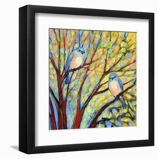 Two Bluebirds-Jennifer Lommers-Framed Art Print