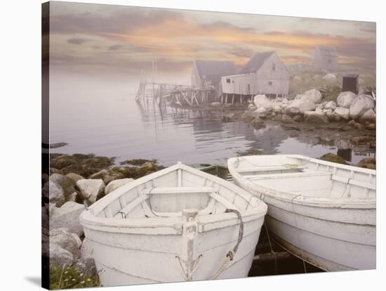 Two Boats at Sunrise, Nova Scotia ?11-Monte Nagler-Stretched Canvas