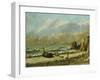 Two Boats on the Beach-Gustave Courbet-Framed Giclee Print