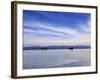 Two Boats on the Lake, Kollabaya, Challapampa, Isla del Sol, Lake Titicaca, Bolivia, South America-Simon Montgomery-Framed Photographic Print