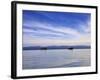 Two Boats on the Lake, Kollabaya, Challapampa, Isla del Sol, Lake Titicaca, Bolivia, South America-Simon Montgomery-Framed Photographic Print