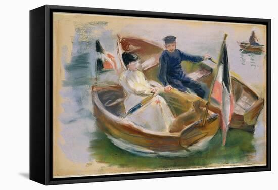 Two Boats with Flags, Wannsee, 1910-Max Liebermann-Framed Stretched Canvas