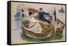 Two Boats with Flags, Wannsee, 1910-Max Liebermann-Framed Stretched Canvas