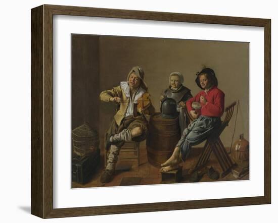 Two Boys and a Girl Making Music, 1629-Jan Miense Molenaer-Framed Giclee Print