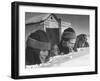 Two Boys and a Girl Up to Their Necks in a Snowdrift,Nibbling at the Snow-George Silk-Framed Photographic Print