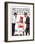 "Two Boys Bringing Girl Ice Cream," Country Gentleman Cover, July 5, 1924-George Brehm-Framed Giclee Print