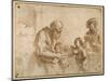 Two Boys Comforted by a Bearded Elder, While Another Bearded, Middle-Aged Man Reads a Book-Guercino (Giovanni Francesco Barbieri)-Mounted Giclee Print