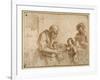 Two Boys Comforted by a Bearded Elder, While Another Bearded, Middle-Aged Man Reads a Book-Guercino (Giovanni Francesco Barbieri)-Framed Giclee Print