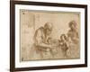 Two Boys Comforted by a Bearded Elder, While Another Bearded, Middle-Aged Man Reads a Book-Guercino (Giovanni Francesco Barbieri)-Framed Giclee Print