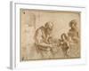 Two Boys Comforted by a Bearded Elder, While Another Bearded, Middle-Aged Man Reads a Book-Guercino (Giovanni Francesco Barbieri)-Framed Giclee Print