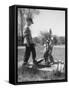 Two Boys Getting Water from a Pump at Rural School-Thomas D^ Mcavoy-Framed Stretched Canvas